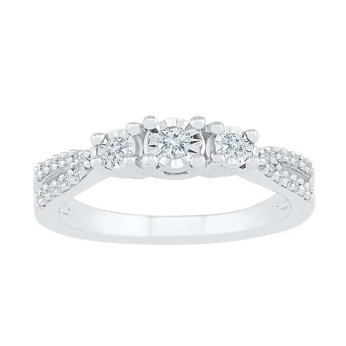 14k White Gold Round Diamond 3stone Bridal Engagement Ring 13 Cttw gndatlanta Rings
