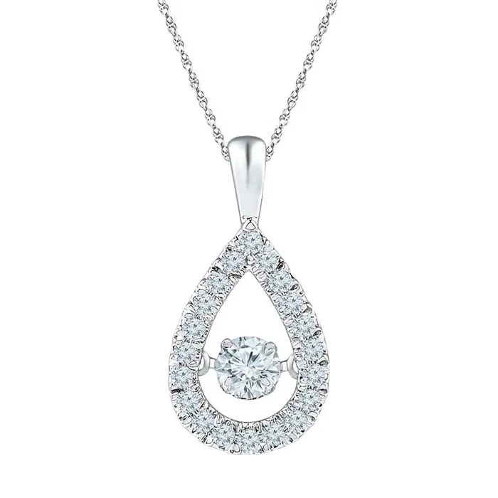 14k White Gold Round Diamond Moving Twinkle Solitaire Teardrop Pendant 38 Cttw gndatlanta Necklaces 14k White Gold Round Diamond Moving Twinkle Solitaire Teardrop Pendant 38 Cttw gndatlanta Necklaces