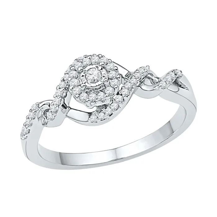 14k White Gold Round Diamond Solitaire Promise Ring 15 Cttw gndatlanta Rings
