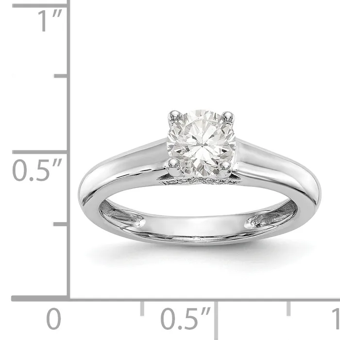 14k White Gold Round Simulated Diamond Engagement Ring Goldiacom Rings 14k White Gold Round Simulated Diamond Engagement Ring Goldiacom Rings