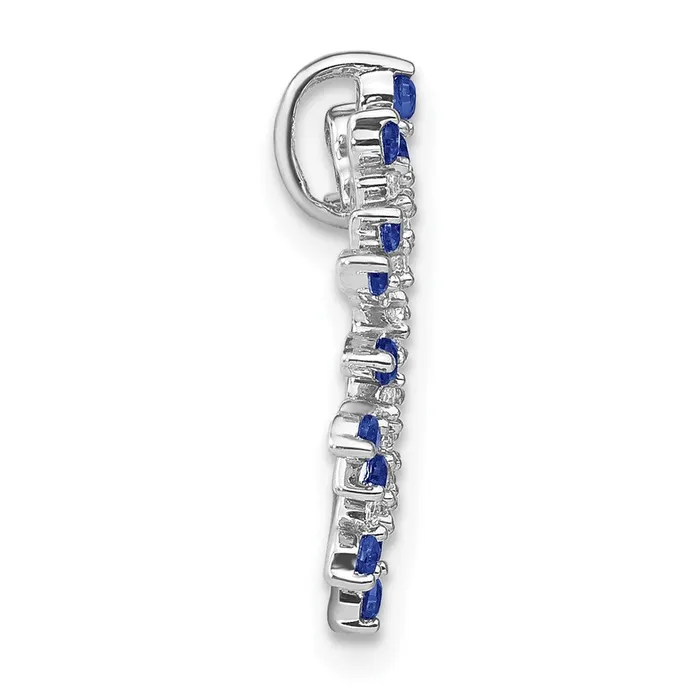 14k White Gold Sapphire and Real Diamond Snowflake Chain Slide Goldia Necklaces