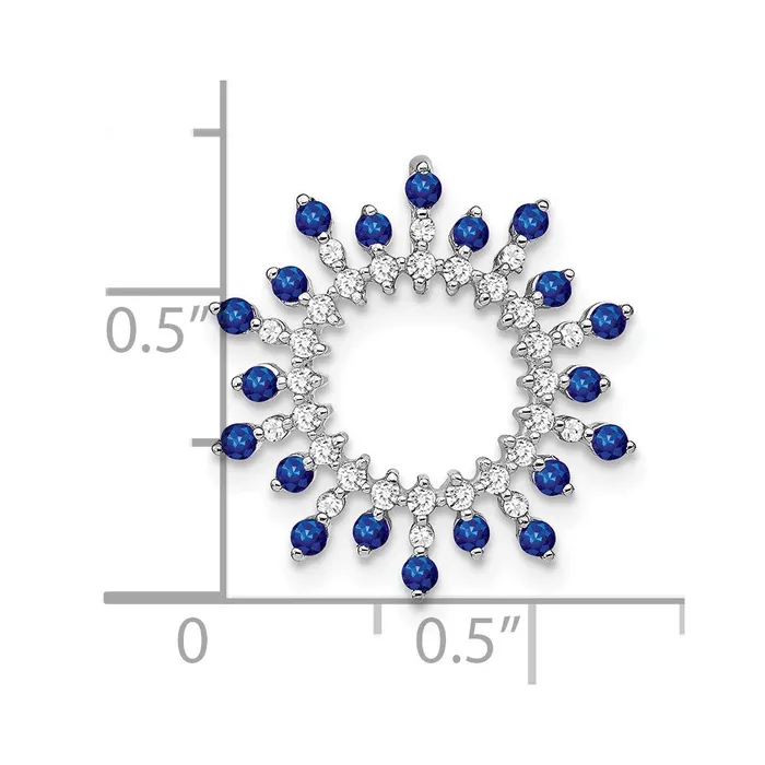 14k White Gold Sapphire and Real Diamond Snowflake Chain Slide Goldia Necklaces