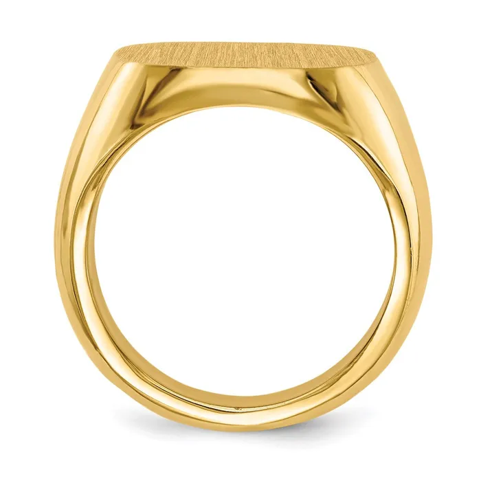 14K Yellow Gold 170x170mm Closed Back Mens Signet Ring Goldia Rings