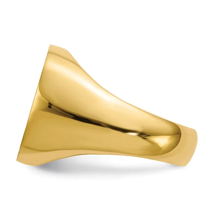 14K Yellow Gold 170x170mm Closed Back Mens Signet Ring Goldia Rings