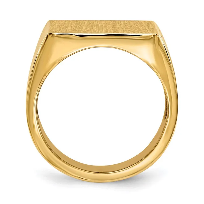 14K Yellow Gold 175x165mm Open Back Mens Signet Ring Goldia Rings