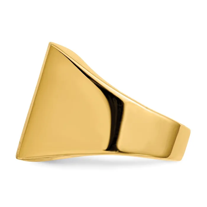 14K Yellow Gold 175x165mm Open Back Mens Signet Ring Goldia Rings