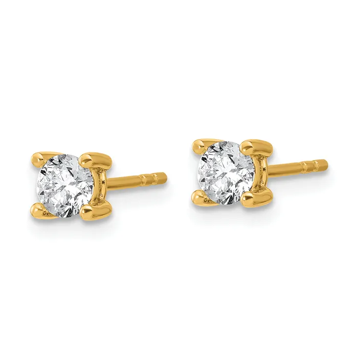 14k Yellow Gold 23 ctw Certified Lab Grown Diamond VSSI G Round 4 Prong Heavy Wt Stud Earrings Goldia Earrings