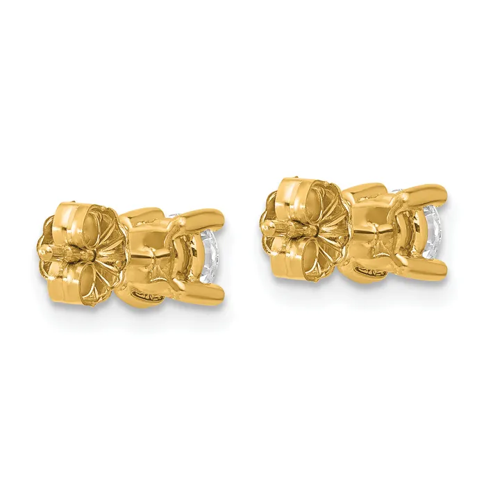 14k Yellow Gold 23 ctw Certified Lab Grown Diamond VSSI G Round 4 Prong Heavy Wt Stud Earrings Goldia Earrings