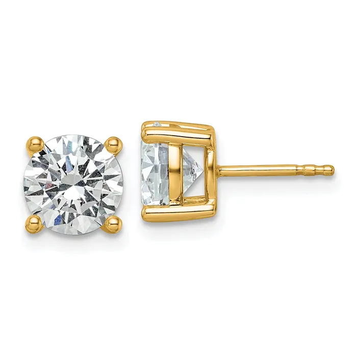 14k Yellow Gold 3 ctw Lab Grown Diamond VSSI G Round 4 Prong Heavy Wt Stud Earrings Goldia Earrings 14k Yellow Gold 3 ctw Lab Grown Diamond VSSI G Round 4 Prong Heavy Wt Stud Earrings Goldia Earrings
