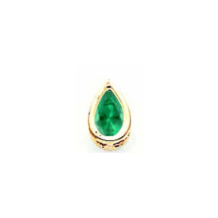 14K Yellow Gold 6x4mm Pear Mount St Helens bezel pendant Goldia Necklaces