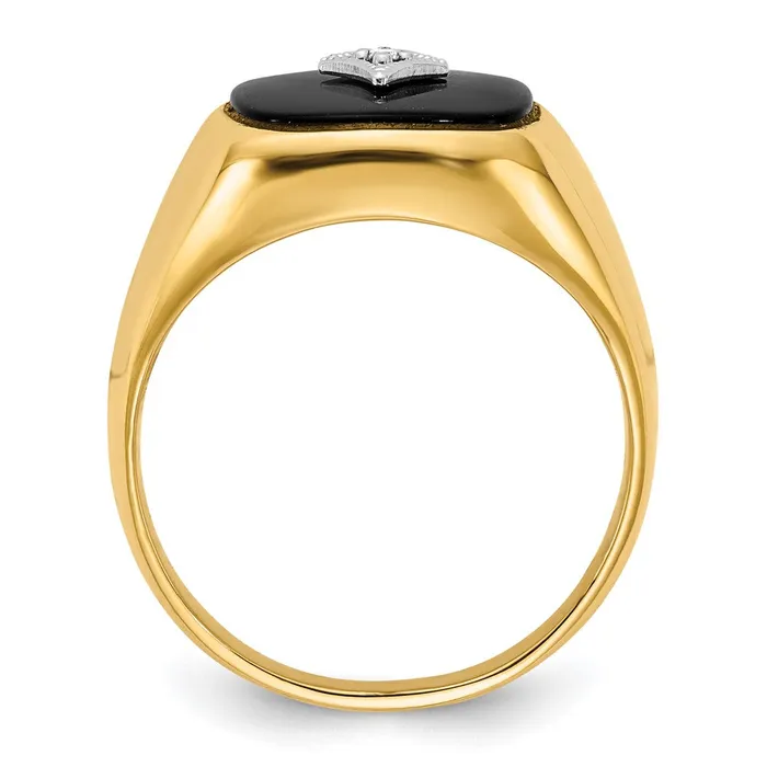 14K Yellow Gold AA Real Diamond mens ring Goldiacom Rings