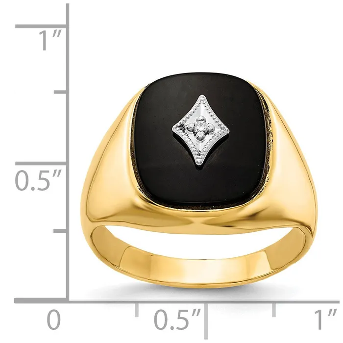 14K Yellow Gold AA Real Diamond mens ring Goldiacom Rings