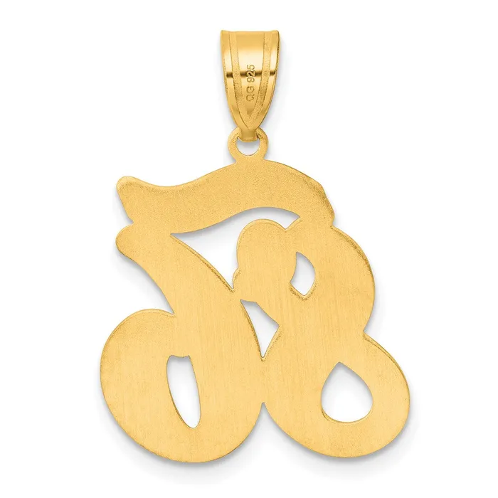 14k Yellow Gold Brushed Border Script Number 86 Pendant Goldia PreStyled Sets