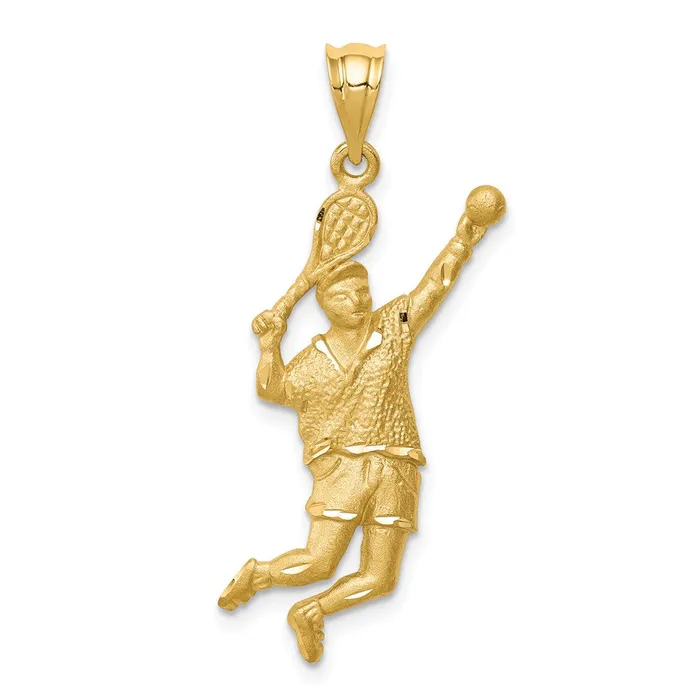 14k Yellow Gold Brushed DC Tennis Player Pendant Goldia PreStyled Sets