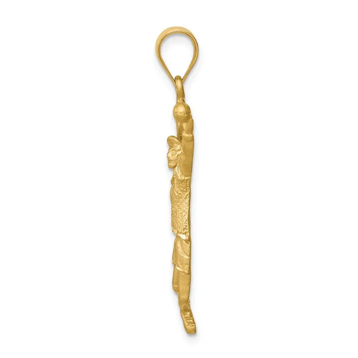 14k Yellow Gold Brushed DC Tennis Player Pendant Goldia PreStyled Sets