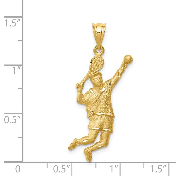 14k Yellow Gold Brushed DC Tennis Player Pendant Goldia PreStyled Sets