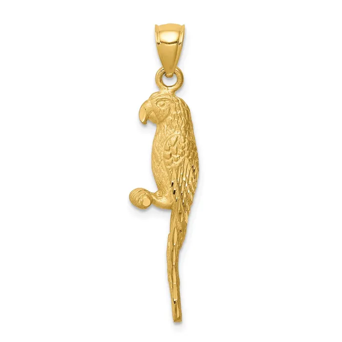 14k Yellow Gold DC Brushed Parrot Pendant Goldia PreStyled Sets
