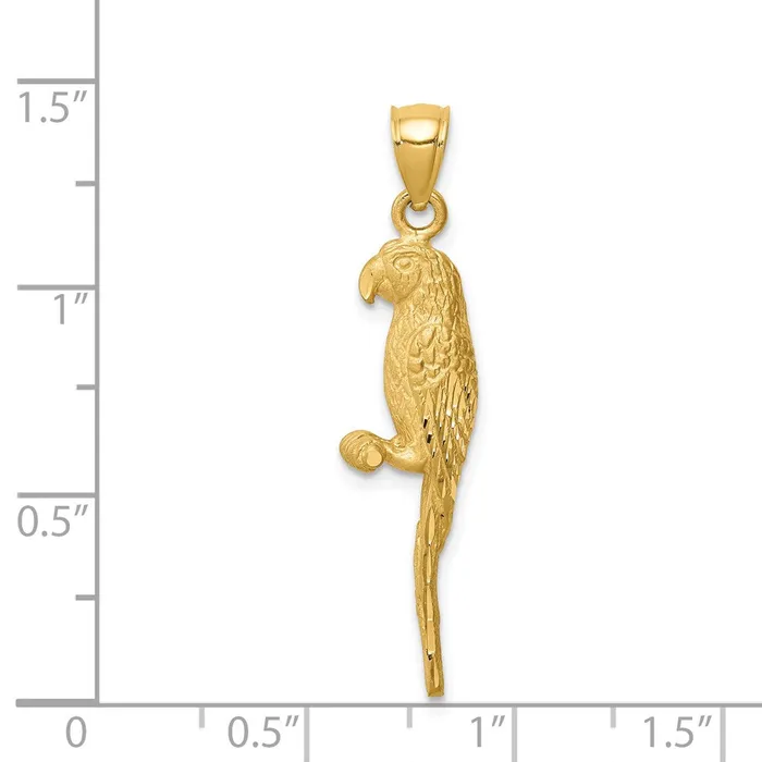 14k Yellow Gold DC Brushed Parrot Pendant Goldia PreStyled Sets