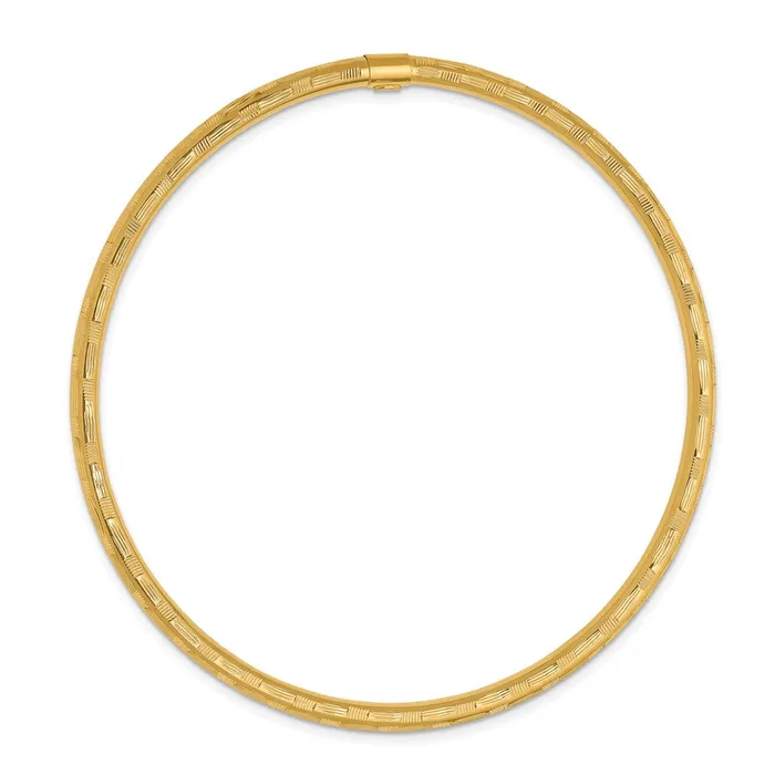 14k Yellow Gold Diamondcut Slipon Bangle Goldia Earrings