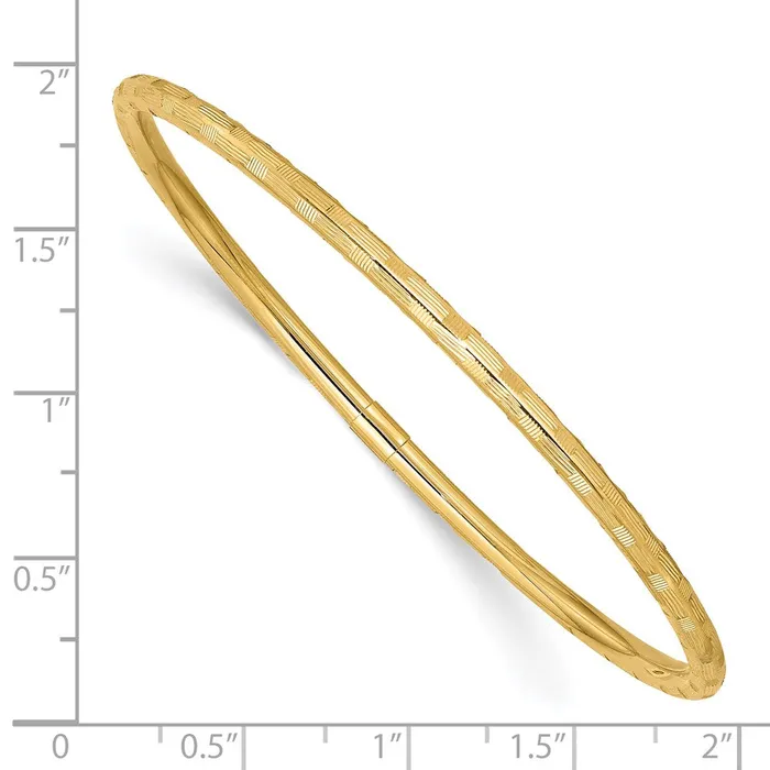 14k Yellow Gold Diamondcut Slipon Bangle Goldia Earrings