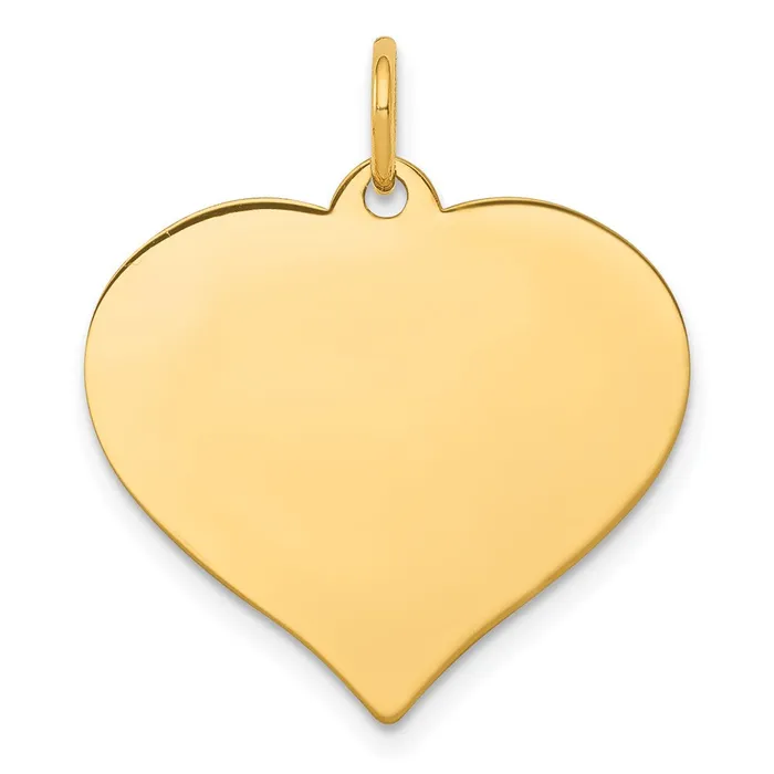 14k Yellow Gold Heart Disc Charm Goldia Charm Necklaces