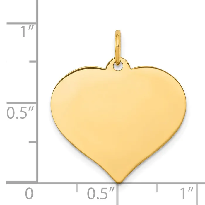 14k Yellow Gold Heart Disc Charm Goldia Charm Necklaces
