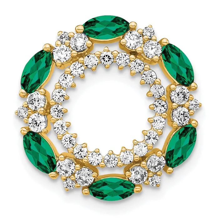 14K Yellow Gold Lab Grown Real Diamond u0026 Created Emerald Pendant Goldia Necklaces 14K Yellow Gold Lab Grown Real Diamond u0026 Created Emerald Pendant Goldia Necklaces