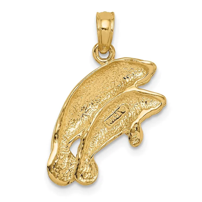 14k Yellow Gold Polished Double Manatee Pendant Goldia PreStyled Sets