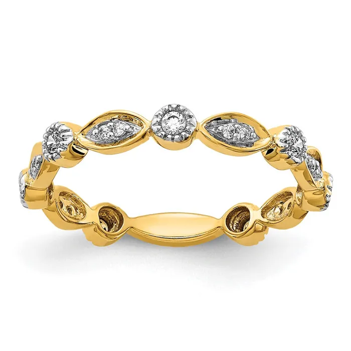 14K Yellow Gold Real Diamond Fancy Band Goldiacom Rings
