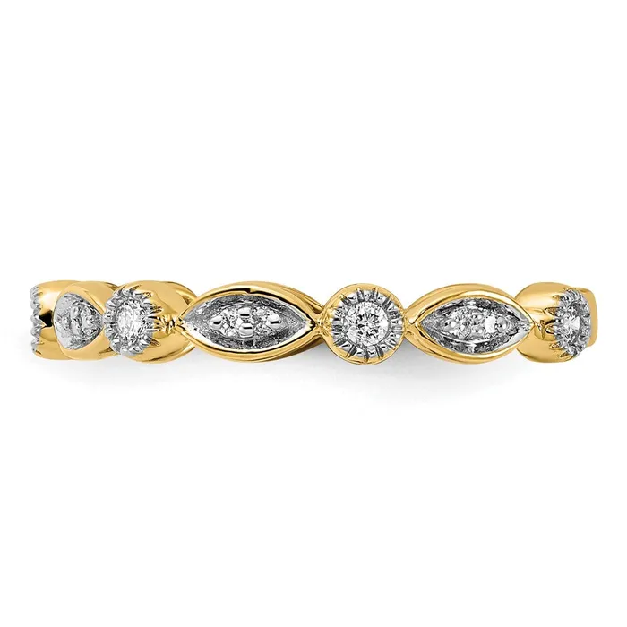 14K Yellow Gold Real Diamond Fancy Band Goldiacom Rings