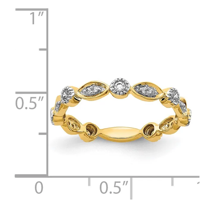 14K Yellow Gold Real Diamond Fancy Band Goldiacom Rings