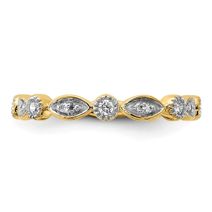 14K Yellow Gold Real Diamond Fancy Band Goldiacom Rings