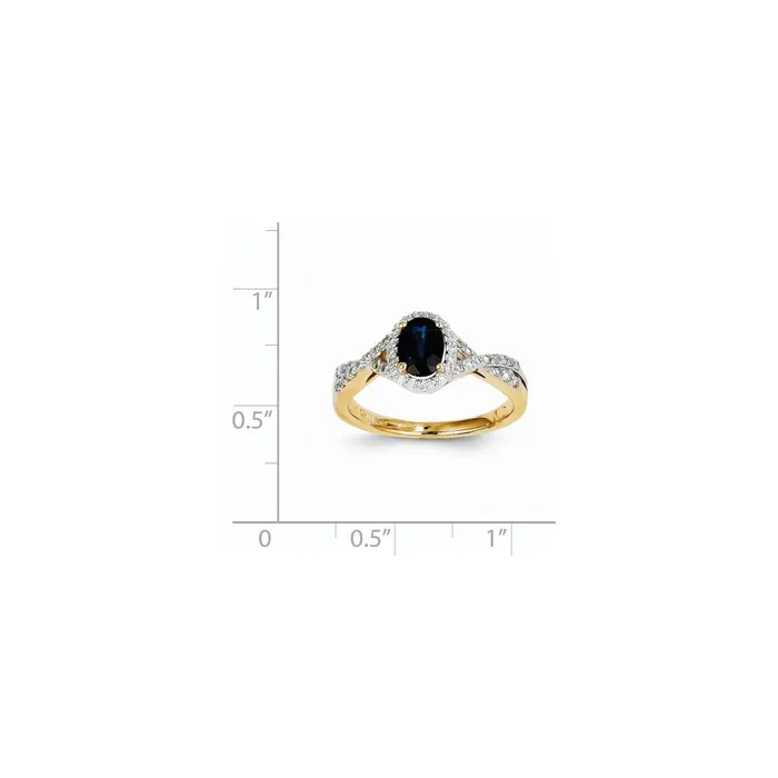 14K Yellow Gold Real Diamond Sapphire Ring Goldiacom Rings