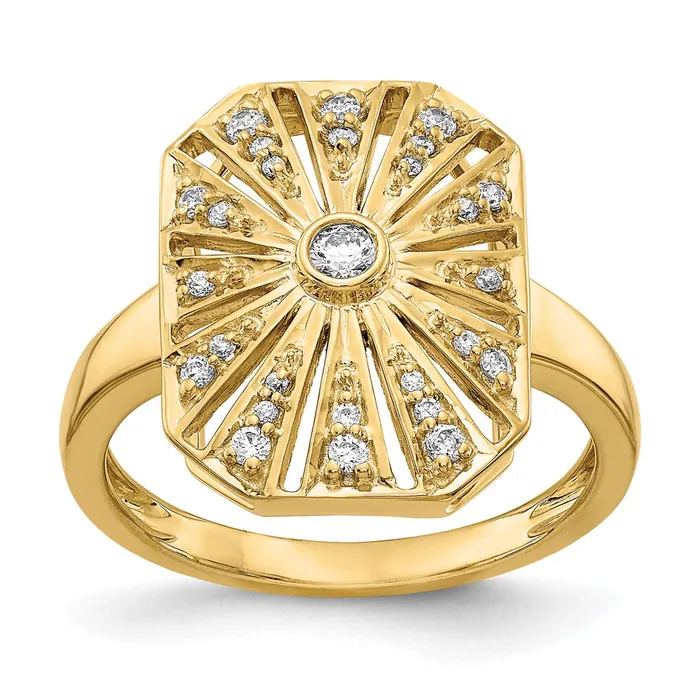 14K Yellow Gold Real Diamond Vintage Ring Goldiacom Rings