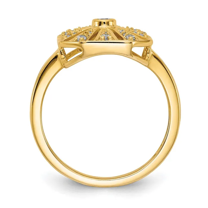 14K Yellow Gold Real Diamond Vintage Ring Goldiacom Rings