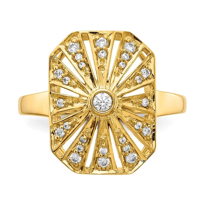 14K Yellow Gold Real Diamond Vintage Ring Goldiacom Rings
