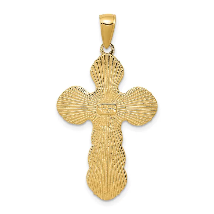 14k Yellow Gold Satin Crucifix Pendant Goldia PreStyled Sets