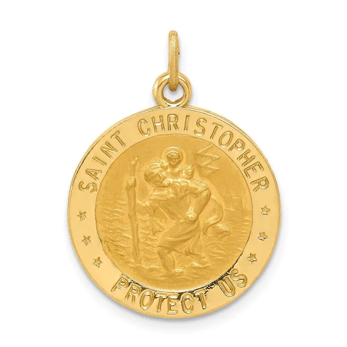 14k Yellow Gold US Coast Guard Saint Christopher Medal Pendant Goldia PreStyled Sets