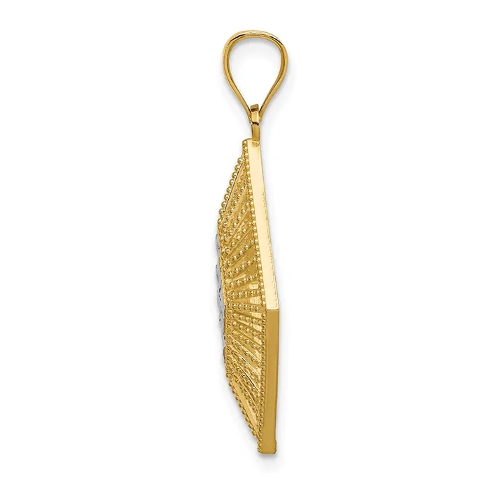 14k Yellow Rhodium Gold wRhodium DC Diamond Shape Charm Goldia Charm Necklaces