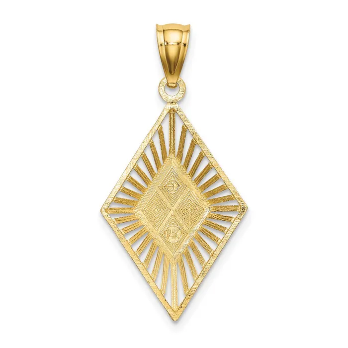 14k Yellow Rhodium Gold wRhodium DC Diamond Shape Charm Goldia Charm Necklaces