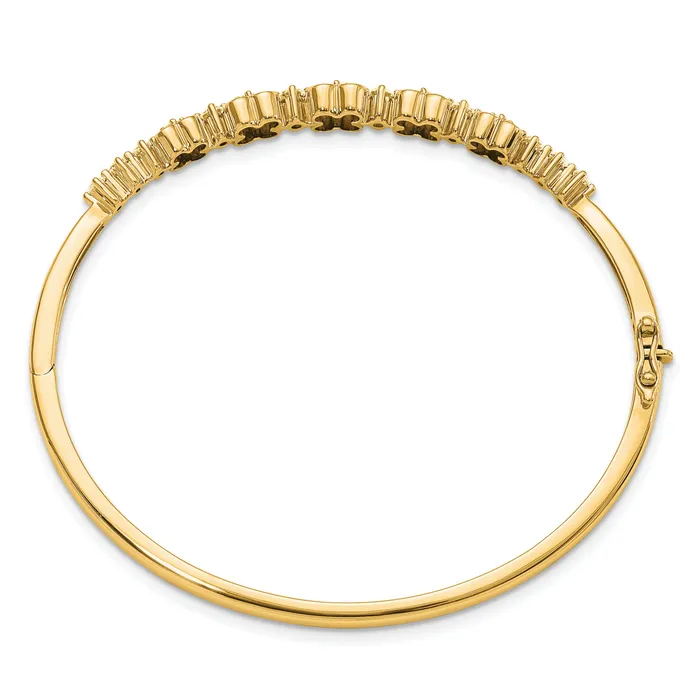 Bracelets Goldia 14k Yellow Gold Lab Grown Diamond VSSI FGH CreatedEmerald Bangle Bracelet