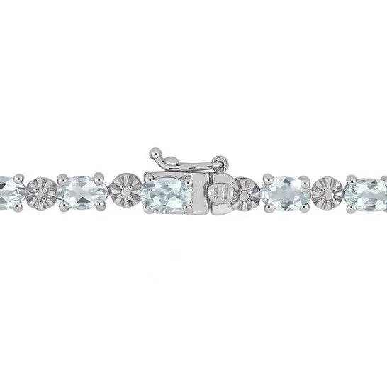 Bracelets JMS always Original AMOUR 715 CT TGW Aquamarine and Diamond Accent Tennis Bracelet In Sterling Silver Bracelets JMS always Original AMOUR 715 CT TGW Aquamarine and Diamond Accent Tennis Bracelet In Sterling Silver