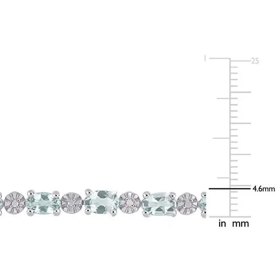 Bracelets JMS always Original AMOUR 715 CT TGW Aquamarine and Diamond Accent Tennis Bracelet In Sterling Silver Bracelets JMS always Original AMOUR 715 CT TGW Aquamarine and Diamond Accent Tennis Bracelet In Sterling Silver