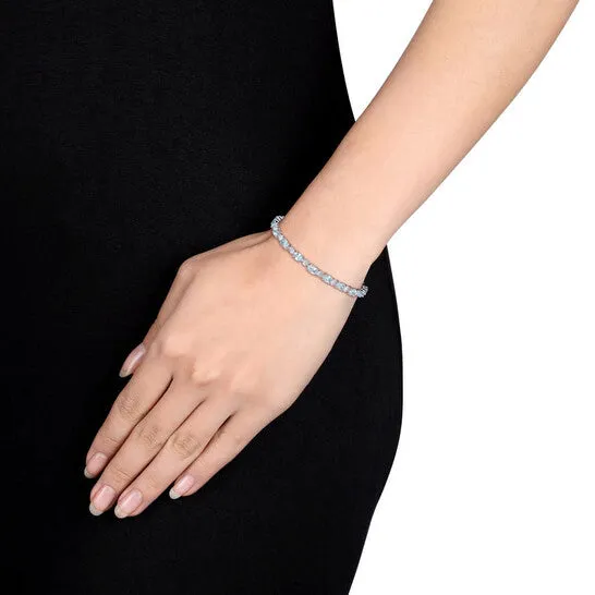 Bracelets JMS always Original AMOUR 715 CT TGW Aquamarine and Diamond Accent Tennis Bracelet In Sterling Silver Bracelets JMS always Original AMOUR 715 CT TGW Aquamarine and Diamond Accent Tennis Bracelet In Sterling Silver