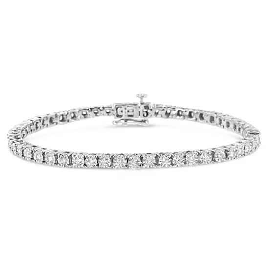 Bracelets JMS always Original Haus of Brilliance 10K White Gold 12 Cttw Real Diamond IllusionSet Miracle Plate Tennis Bracelet IJ Color SI2I1 Clarity Size 75