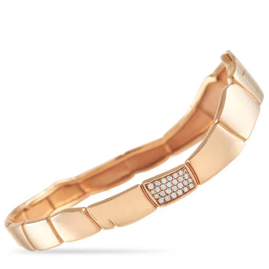 Bracelets JMS always Original PreOwned Hermes Herm xE8 s Niloticus 18K Rose Gold Diamond Bracelet