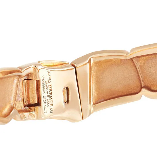 Bracelets JMS always Original PreOwned Hermes Herm xE8 s Niloticus 18K Rose Gold Diamond Bracelet Bracelets JMS always Original PreOwned Hermes Herm xE8 s Niloticus 18K Rose Gold Diamond Bracelet