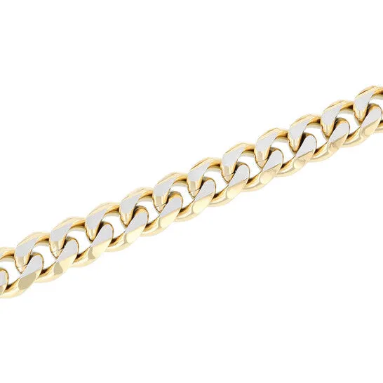 Bracelets JMS always Original Robert Alton Stainless Steel with White Yellow Finish Beveled Curb Bracelet Bracelets JMS always Original Robert Alton Stainless Steel with White Yellow Finish Beveled Curb Bracelet