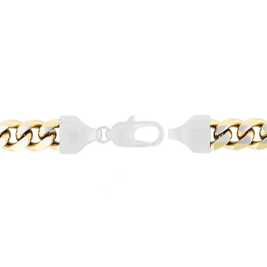 Bracelets JMS always Original Robert Alton Stainless Steel with White Yellow Finish Beveled Curb Bracelet Bracelets JMS always Original Robert Alton Stainless Steel with White Yellow Finish Beveled Curb Bracelet