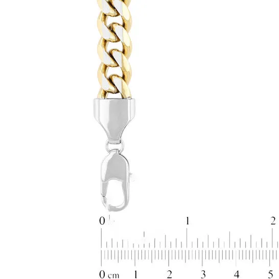 Bracelets JMS always Original Robert Alton Stainless Steel with White Yellow Finish Beveled Curb Bracelet Bracelets JMS always Original Robert Alton Stainless Steel with White Yellow Finish Beveled Curb Bracelet